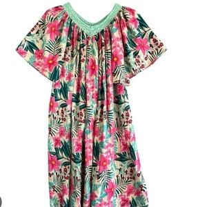 Classic Pink and Green Sundress with Raglan Sleeves
